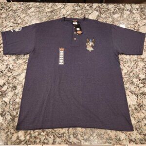 Vintage Harley Davidson Shirt Mens L Henley Blue Hempstead NY NWT USA NOS
